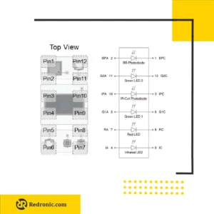 سنسور sfh7072 نوری چندکاره برای اندازهگیری ضربان قلب و اکسیژن خون سبز / قرمز / مادون قرمز