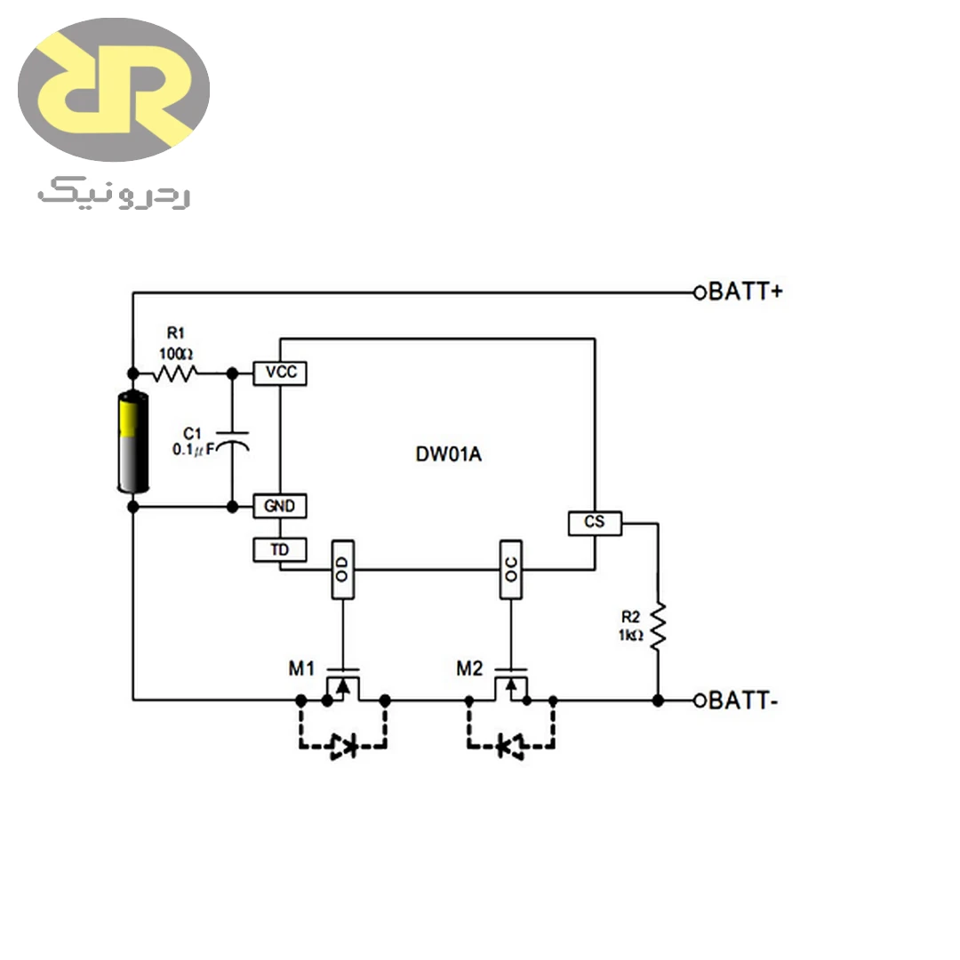 آی سی DW01A محافظ باتری لیتیومی تک سل - Image 3